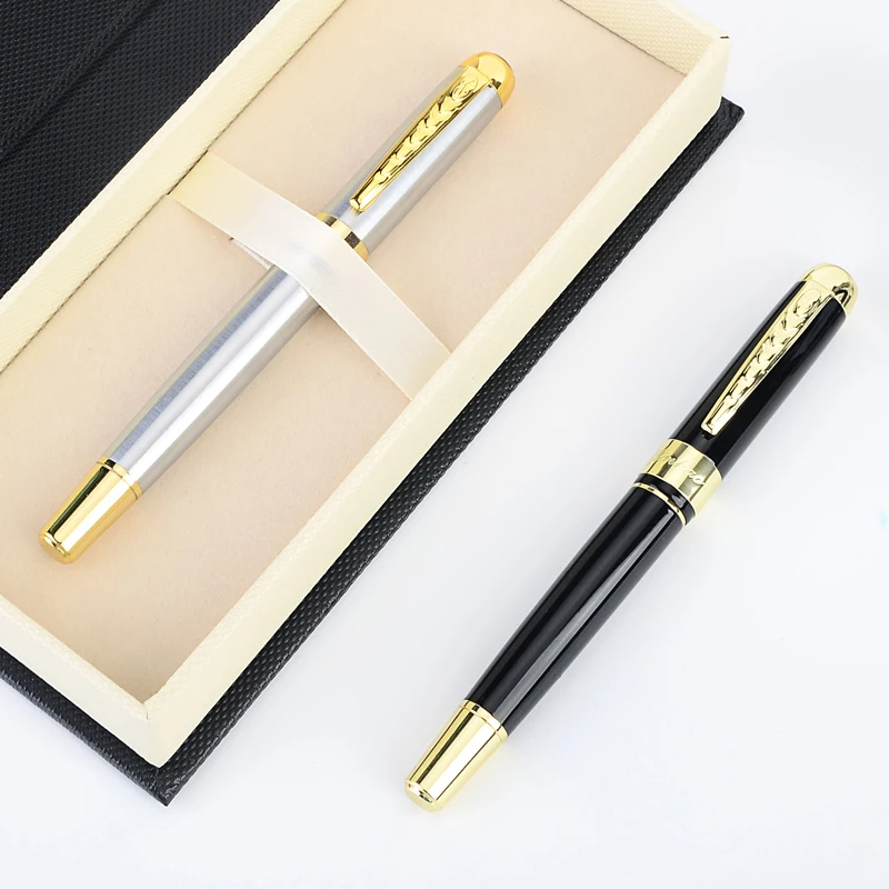 New Luxury Brand Noble Golden & Silver Stainless Fountain Pen Hot Sale Nib Gift High Quality School Office Writing Supplies