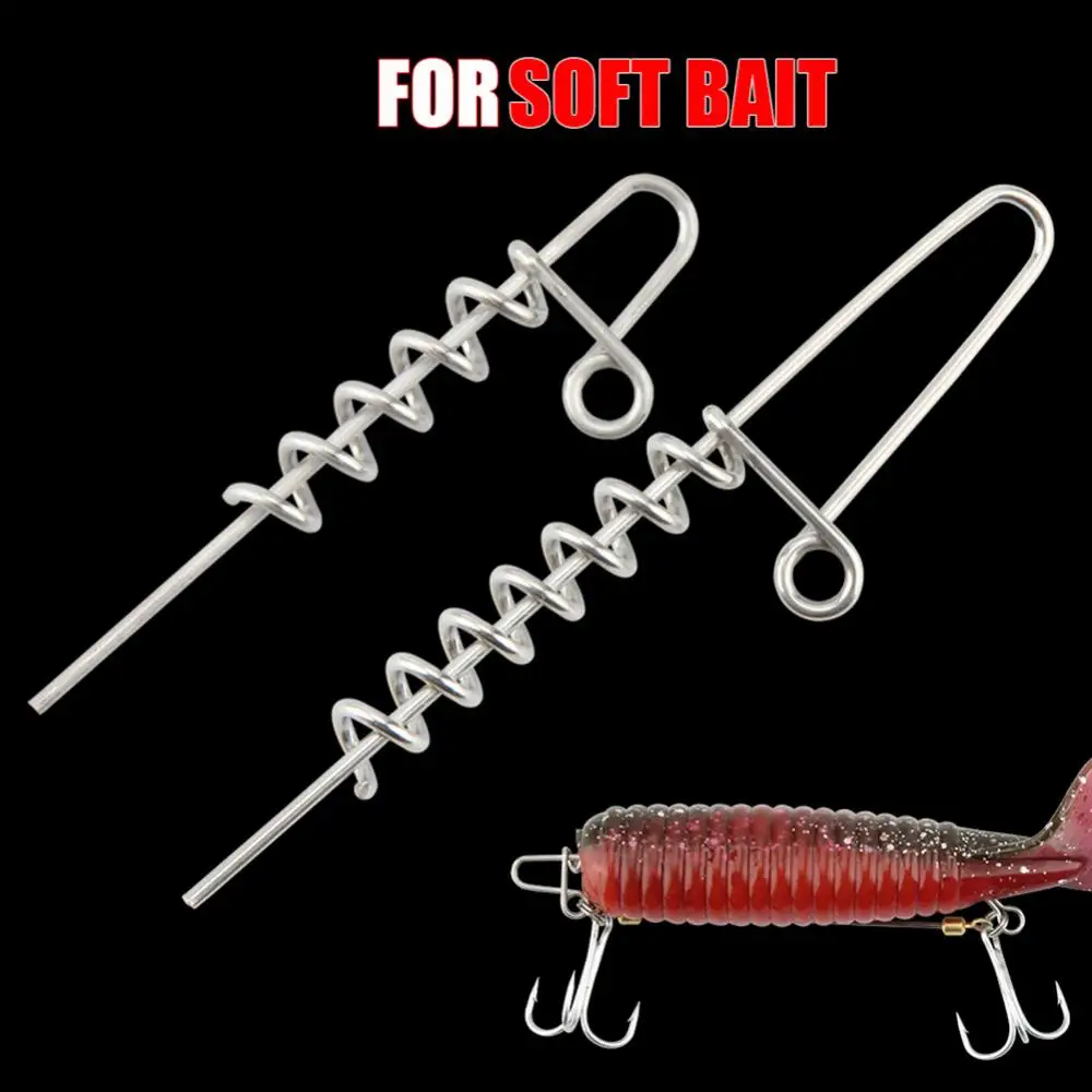 20Pcs Soft Lure Pins Fishing Bait Connector Worm Lure Spring Lock Pins Fixing Needles Fishing Tackle