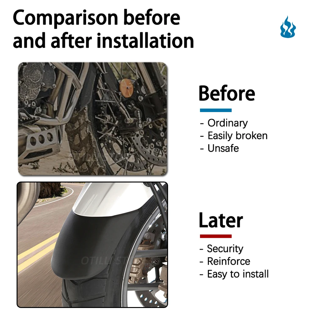 New Motorcycle Accessories Front Fender Lengthened FOR TIGER 800 2011 - 2019 For Tiger 800 XCX/Low XCA XC/ABS 2018 2017 2016