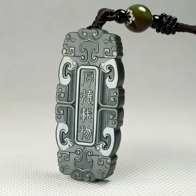 

Natural Jade Pendant Hand Carved Jadeite Necklace for Women Men Fashion Accessories with Chain Jewelry