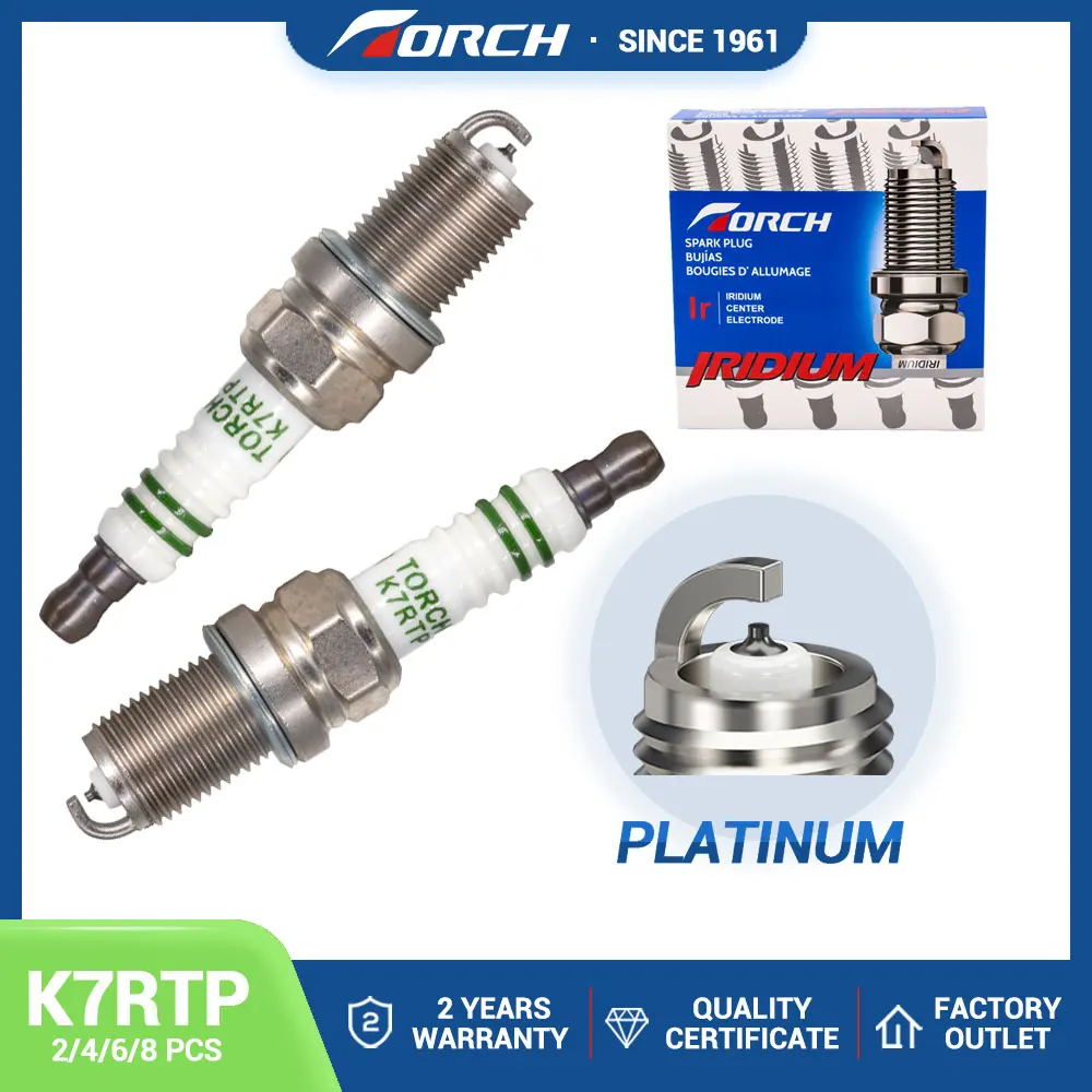 (pack of 2-8) Ignition System Spark Plug Torch K7RTP Platinum Candles for Car CHERY for BYD for SAIC MG for GREAT WALL