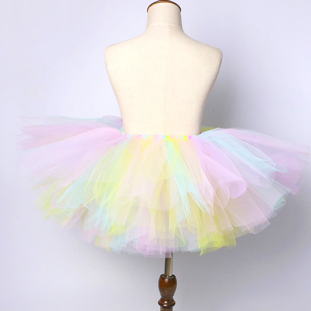 Pastel Unicorn Tutu Skirt for Baby Girls Dance Tutus Kids Tulle Skirts for Birthday New Year Costume Toddler Outfits 3M-14 Years