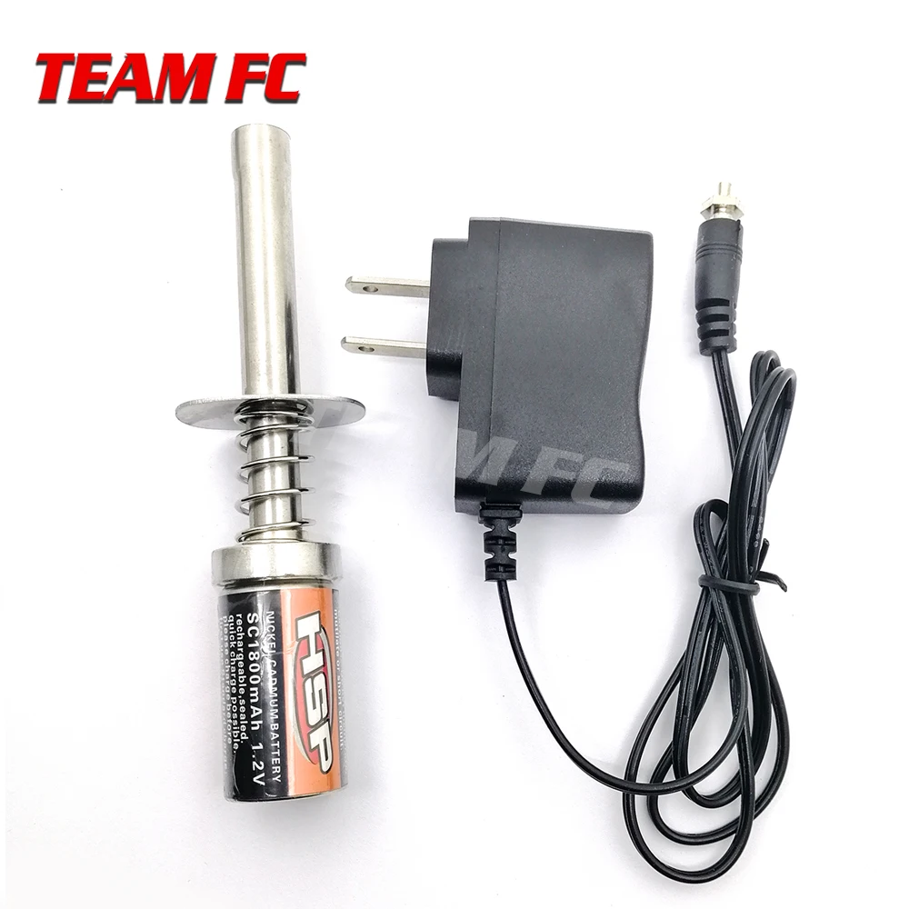 RC Nitro 1.2V 1800MAH 3600MAH RECHARGEABLE GLOW PLUG Starter Igniter AC Charger for Gas Nitro Engine Power 1/10 1/8 RC Car