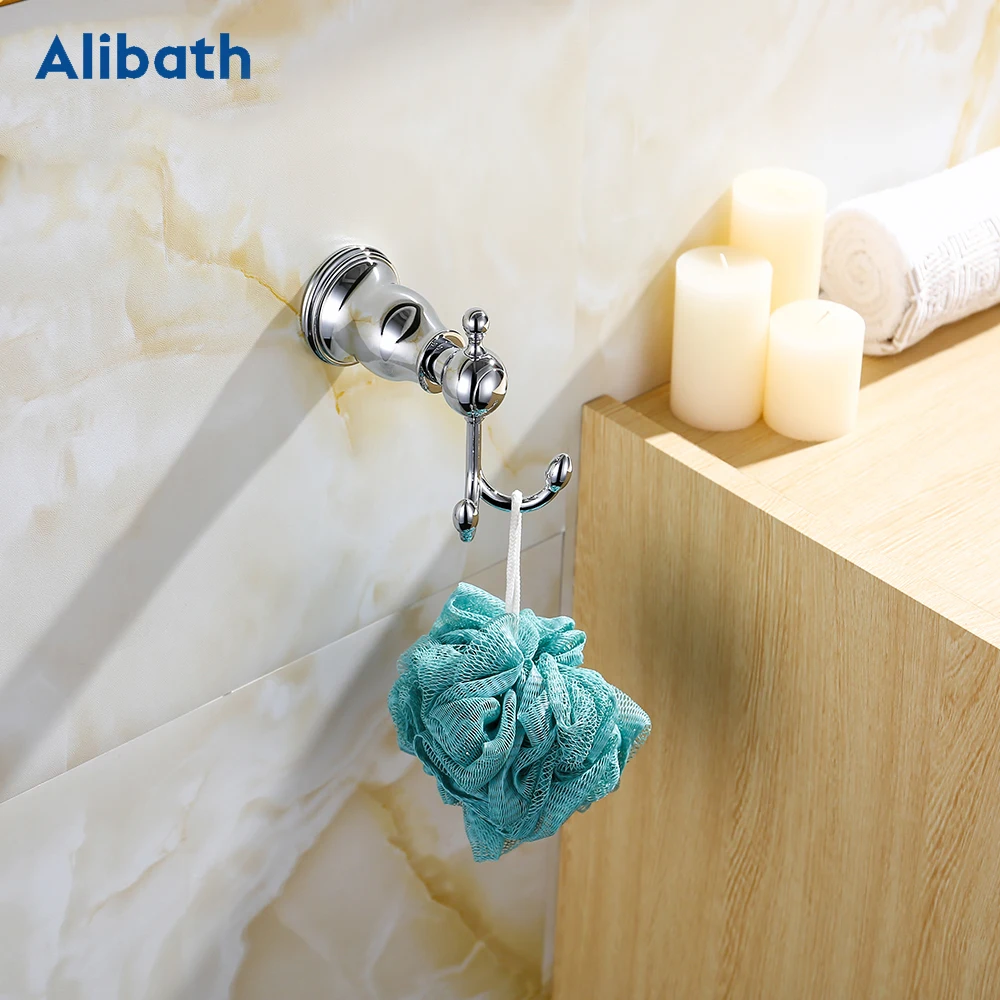 Chrome Brass Bathroom Accessories Ceramic Sets European Bathroom Hardware Set Luxury Toilet Toothbrush Holder Metal.