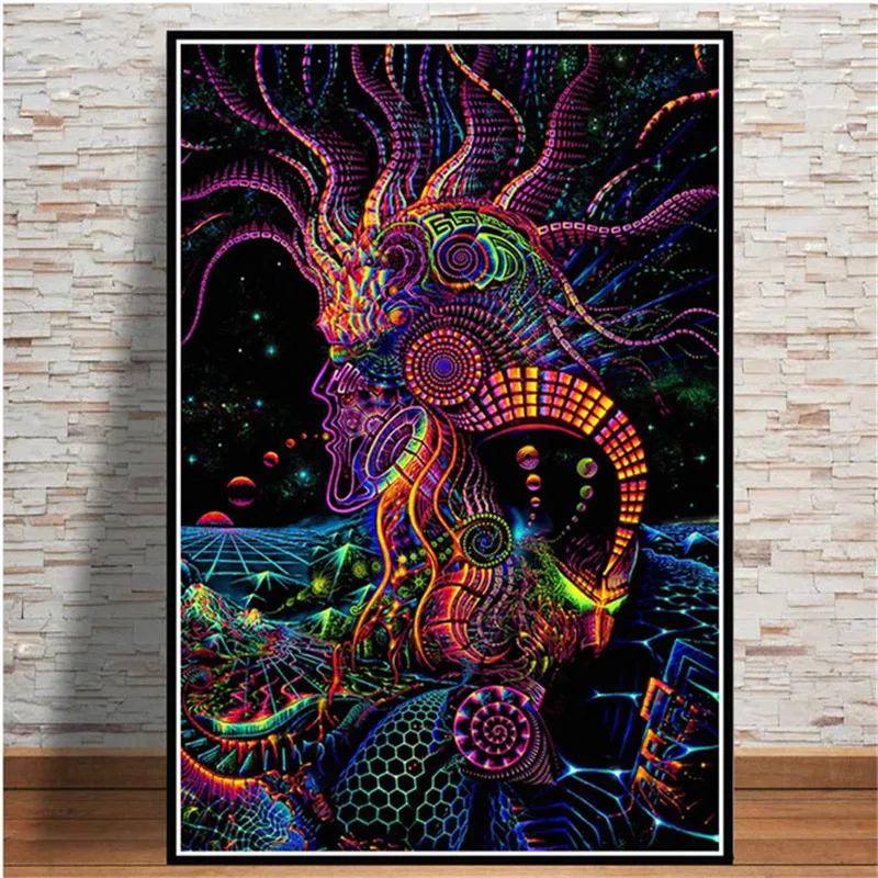 Abstract Psychedelic Mushroom Canvas Art 10x15cm