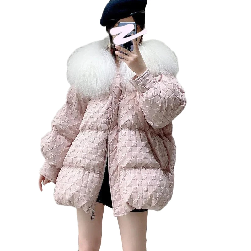 Parka en coton résistant au froid pour femmes, grand col en fourrure, veste en duvet, optique coréenne, pardessus décontracté, hiver, nouveau, 2024