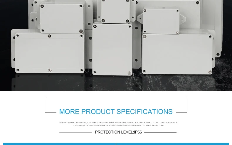 Wall Mounted Outdoor Gray Plastic Enclosures Custom IP65 ABS Waterproof Electrical Junction Box Eith Ear Electrical Project Box