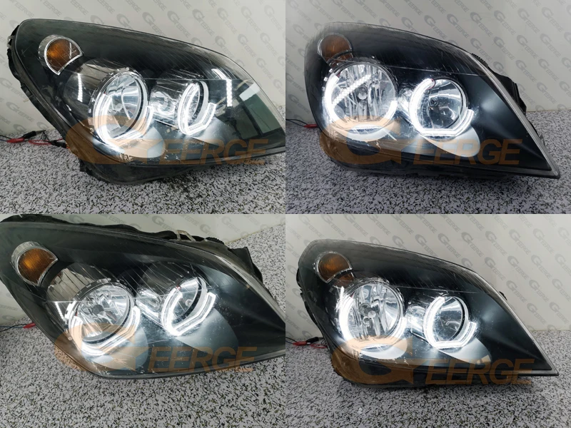 Dla Opel Holden Vauxhall Chevrolet Astra H Ultra Bright A/W Switchback DRL Turn Signal DTM M4 Style Led Angel Eyes Halo Rings