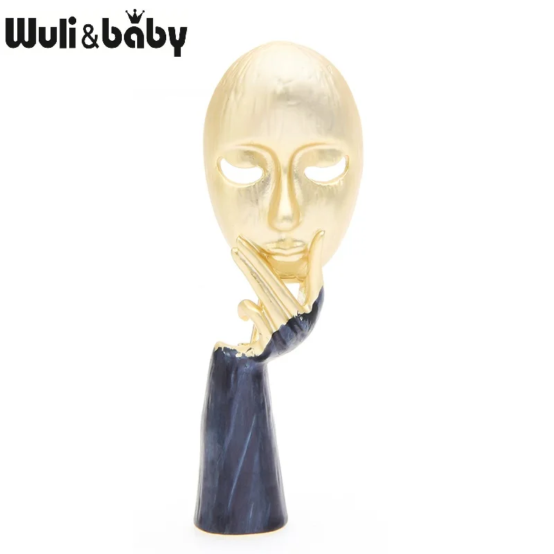 Wuli&baby Enamel Hand Brooches Women Personality Style Face Casual Party Brooch Pins Gifts