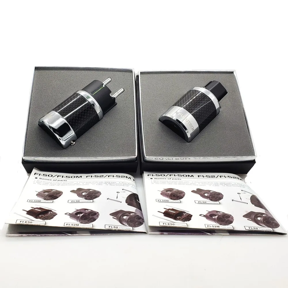 Hifi Furutech FI-E50 (R) FI-50 (R) Rhodium Schukostecker Edelstahl Carbon stecker adapter Neu