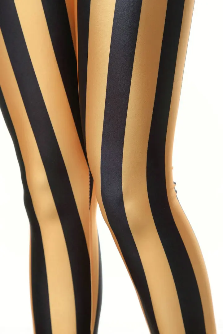 Sexy cintura alta elástico leggings moda amarelo preto listra impressão calças casuais esportes fitness leggings magro hip-lift calças