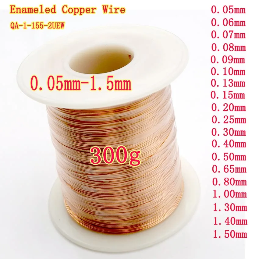 300g 0.05-1.5mm Polyurethane Enameled Copper Wire Magnet Wire Magnetic Coil Winding Wire For Making Electromagnet Motor Copper