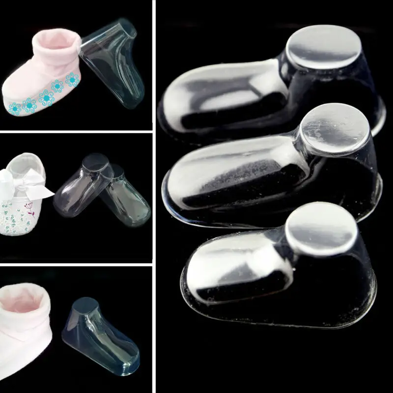 10/20/50pcs  Clear Plastic Feet Display Booties Shoes Socks Showcase Feet Display Half Boots Shoes Transparent PVC