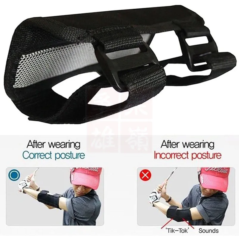 Golf Elbow Brace Arc Corrector Swing Training Straight Practice Golf Swing Training aids Arm Bending Alarm