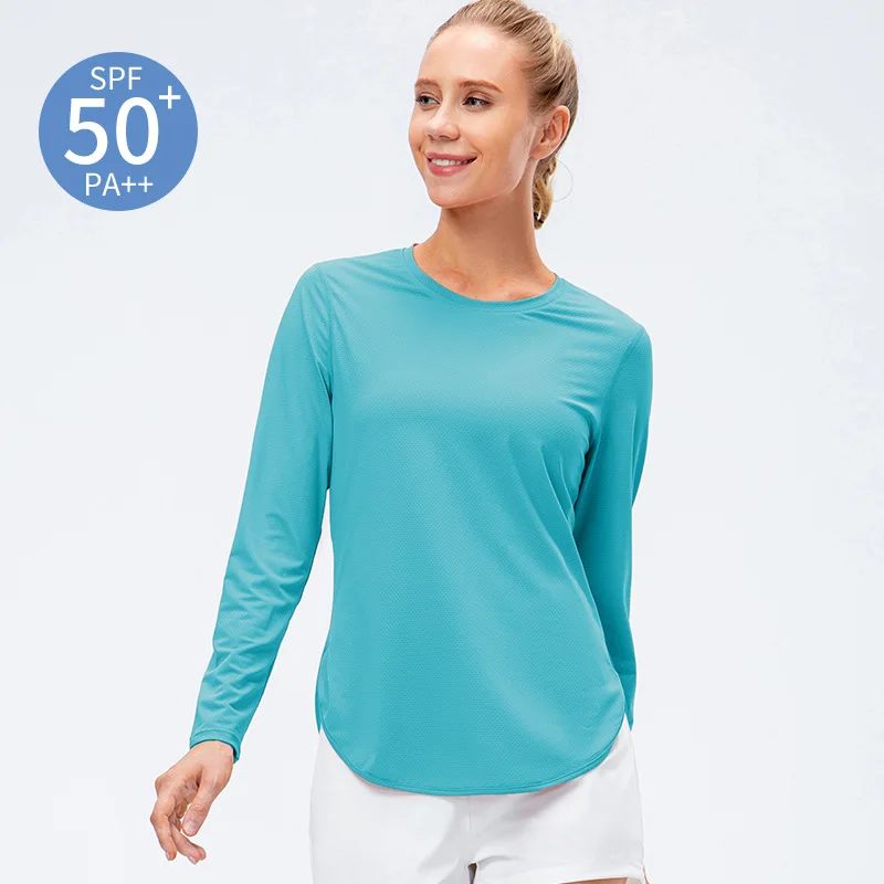 Summer Women\'s UPF 50+ Long Sleeve UV Sun Protection Fitness T-Shirt Sports Top Female Yoga Workout Gyms Tee Tops Woman T-shirts