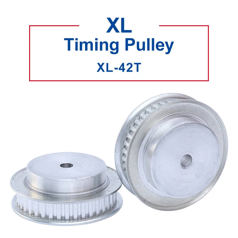 

1 piece XL-42T Timing Pulley Aluminum Material Belt Pulley Process Hole 10 mm Slot Width 11 mm Match With XL-10 mm Timing Belt
