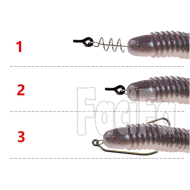 20 or 50 or 100 pcs Fishing pins Spring Twist Lock Fishing Screw Centering Pin Fixed Latch Needle for Soft Lure Bait Worm