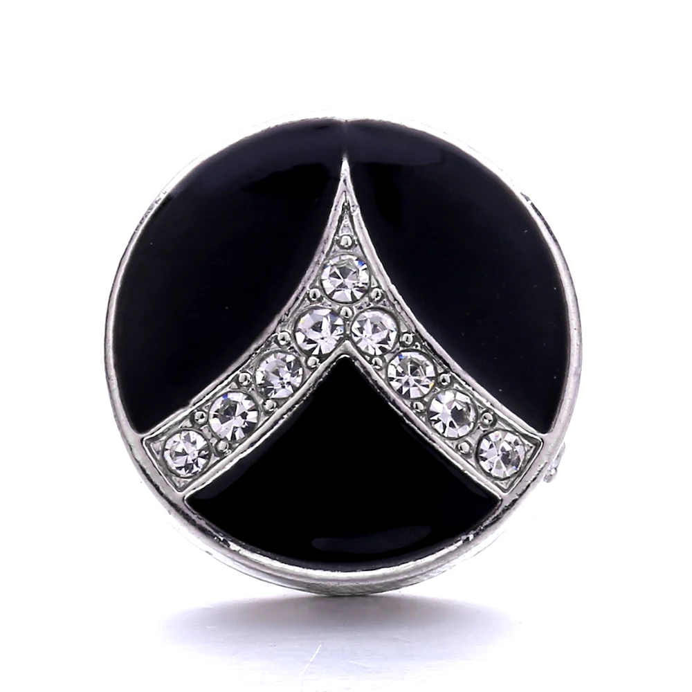 5pcs/lot Black Snap Jewelry Fashion Wholesale Rhinestone Flower 18mm Snap Buttons Jewelry Fit 18mm Leather Snap Button Bracelet