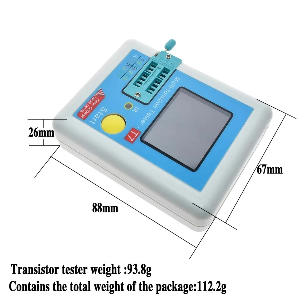 Imagem -02 - Transistor Tester Tft Triode Diodo Medidor de Capacitância Lcr Esr Npn Pnp Mosfet ir Multifunction Tester Multímetro Lcr-t7 Novo