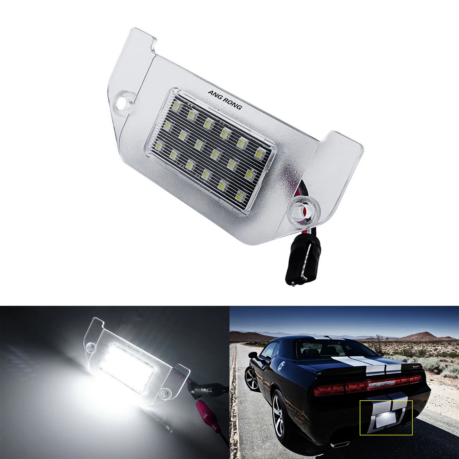 1pcs White LED License Number Plate Light Lamp For 2008-14 Dodge Avenger Challenger 2005-14 Chrysler 300