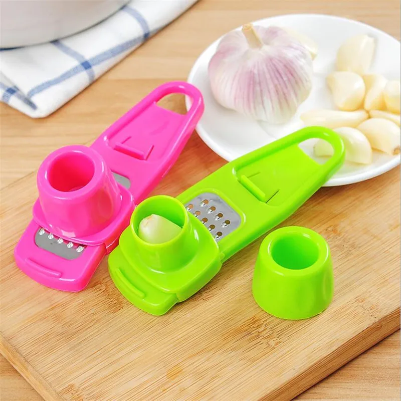Accesorios de cocina de Color caramelo, herramienta de molienda de ajo y jengibre de plástico, pelador de silicona, cortador, rallador, amoladora