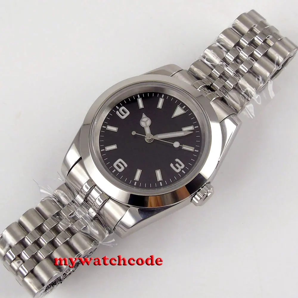 Tự Động Nam Đồng Hồ 40Mm Bliger Vô Trùng Mặt Số Đen Thánh Dây Đeo Kính Sapphire