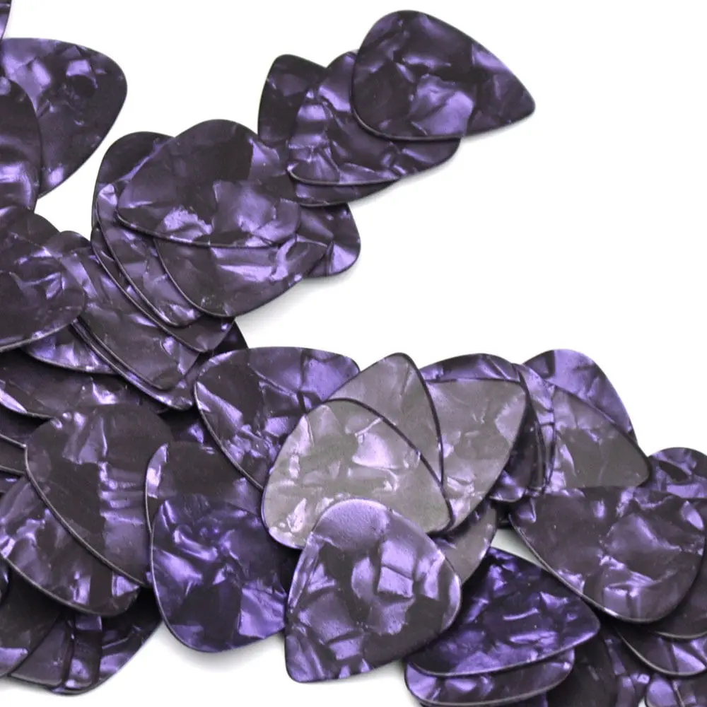 Lots of 100 pcs Purple Pearl Celluloid Guitar Picks Plectrums 0.46mm 0.71mm 0.96mm