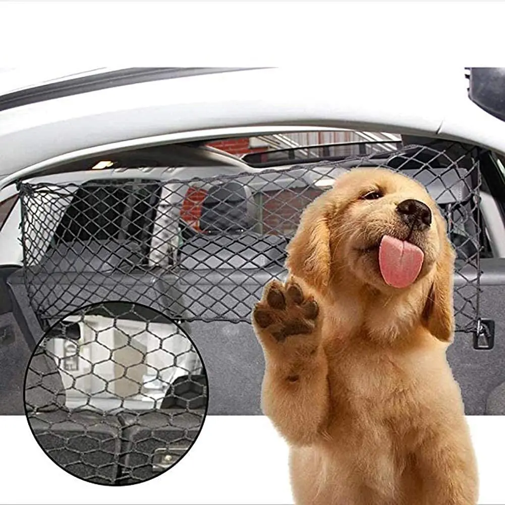 New Car Dog Barrier Seat Net Organizer Universal Stretchy Auto Backseat Storage Dog Protection Net Car Isolation Barrier Pet