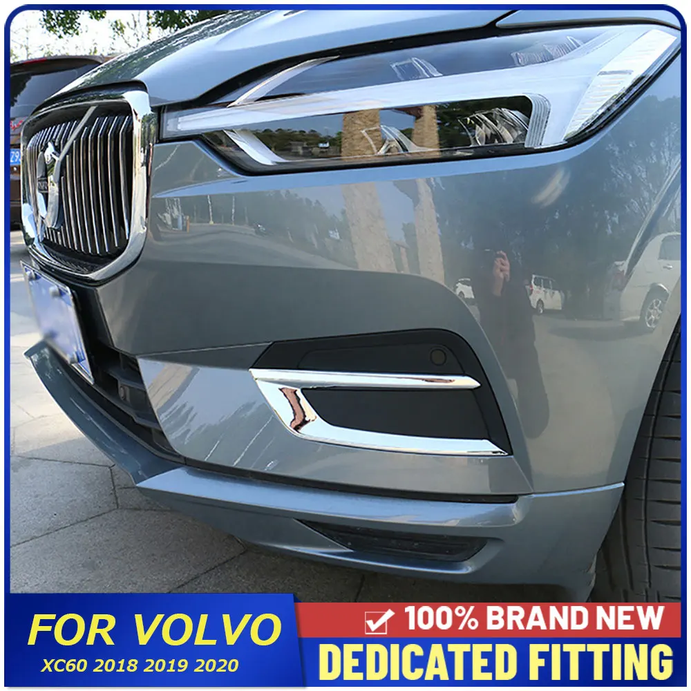 

Car Styling For Volvo XC60 2018 2019 2020 Front Fog Light Cover Trims ABS Chrome Head Fog Lamp Frame Cover