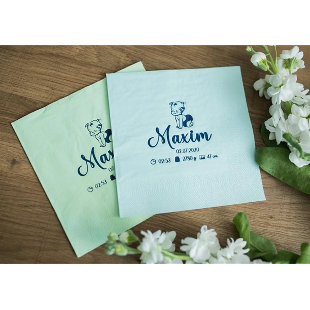 Personalized Napkins, Baby shower napkins, Custom Napkins, Taufe Servietten, Custom Luncheon Napkins