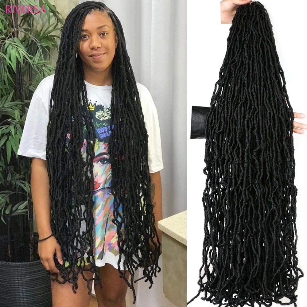 New Faux Locs Crochet Hair 36 inch Faux Locks Crochet Braid Curly Hair Soft Locs Meche De Cheveux Pour Crochet Braid Hair Locks