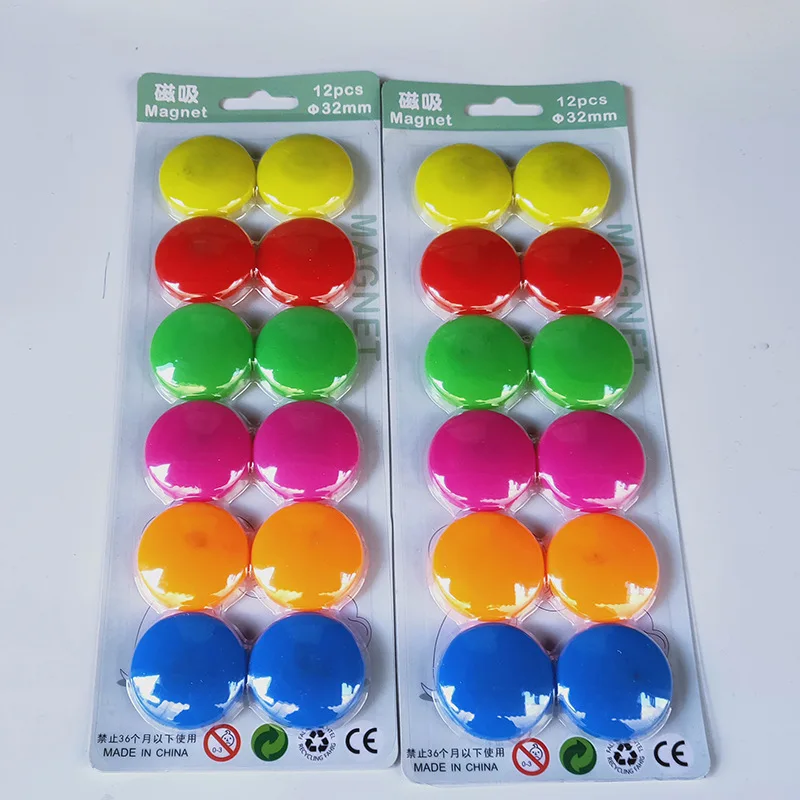 6 Colored Cork Notice Marker Board Magnetic Thumb Tacks Magnet Whiteboard Thumbtacks for White Bord Blackboard Fridge Tools