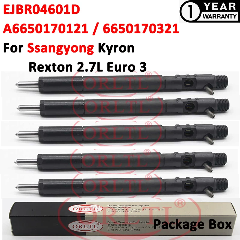 

5PCS New Injector A6650170121 Fuel Sprayer EJBR04601D Diesel Nozzle 6650170321 For SSANGYONG REXTON D27DT Euro 3 Injector 4601D