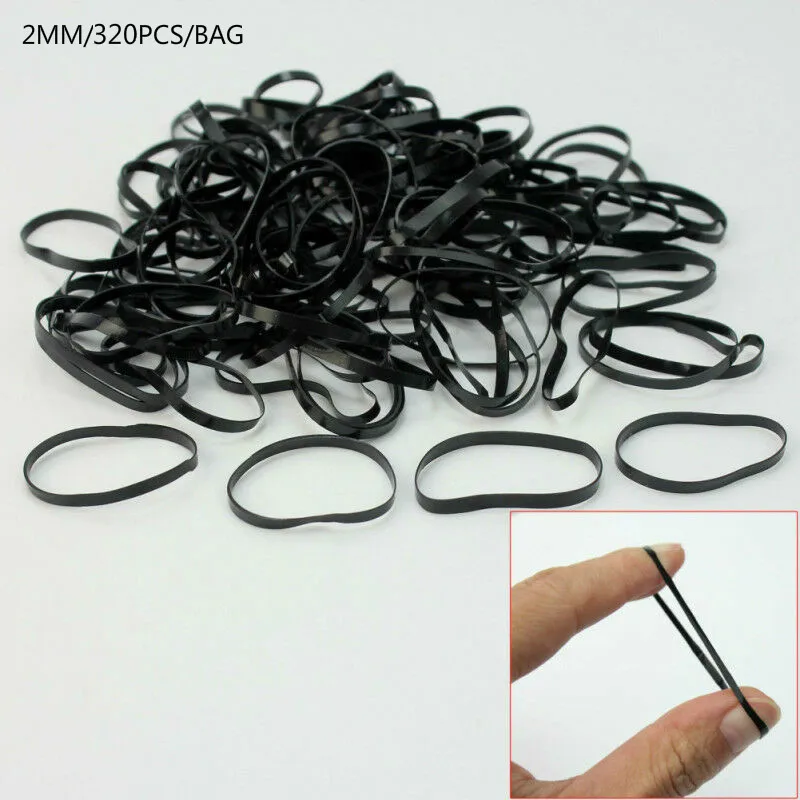 Mini elastico di una volta di 2*20mm, piccola banda 320 pz/borsa antiscivolo molle dei capelli della banda elastica