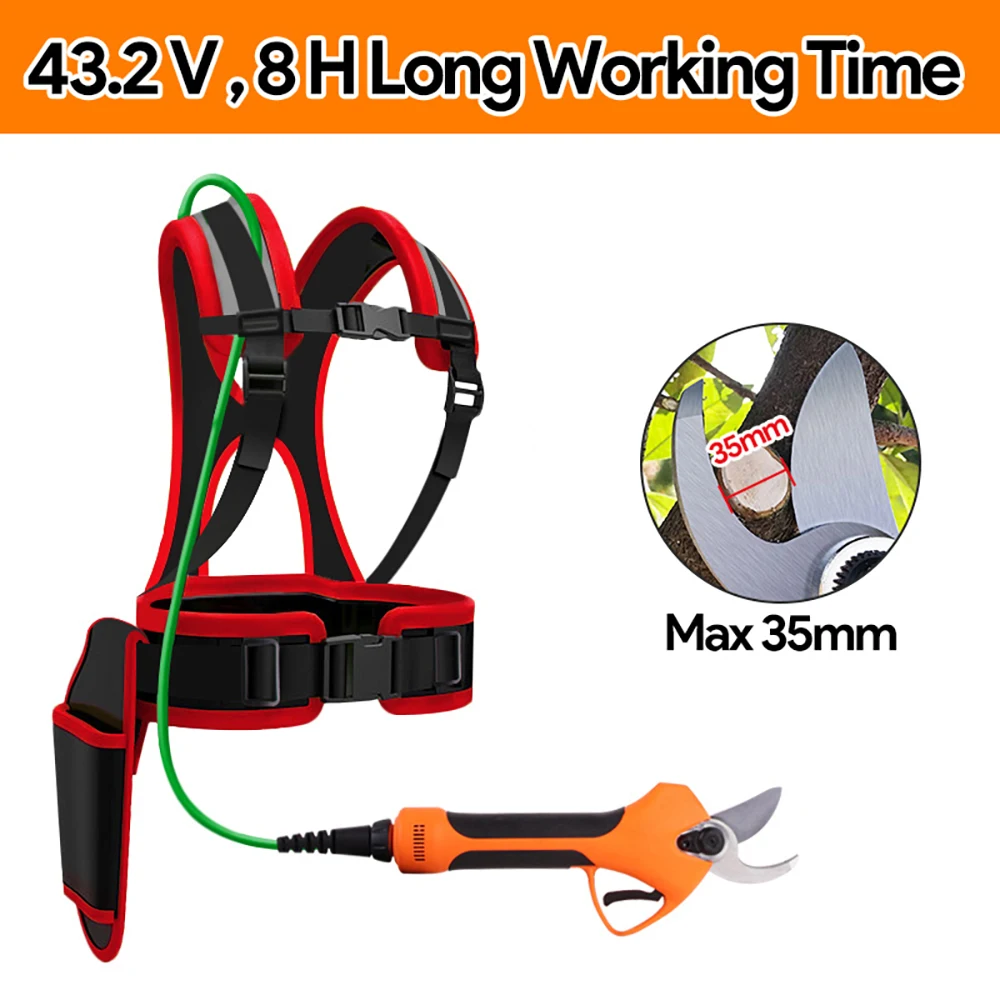 Garden Pruner Scissors 43.2V  Pruning shears electric Brushless Motor Professional Home Garden MAX 3.5mm Lithium Battery