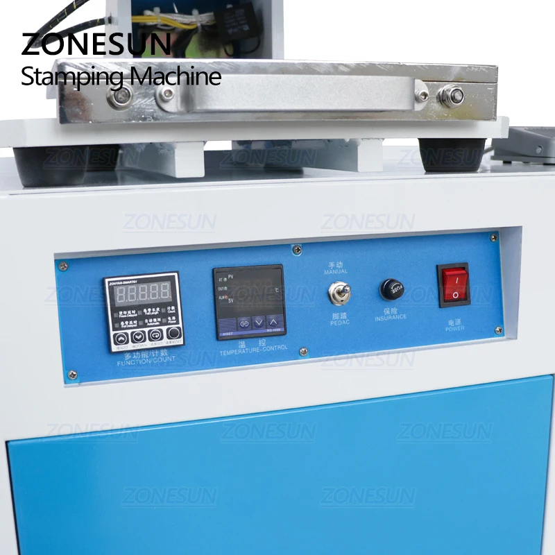 ZONESUN ZSP-890C Pneumatic Automatic Stamping Machine Leather LOGO Creasing Machine Stamper High Speed Card Embossing Machine