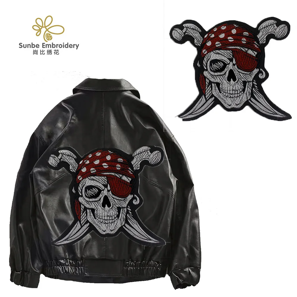 Skull Knife Badge Die Pirate patch giacca da uomo zaino Ride Jacket Iron on Embroidery Applique