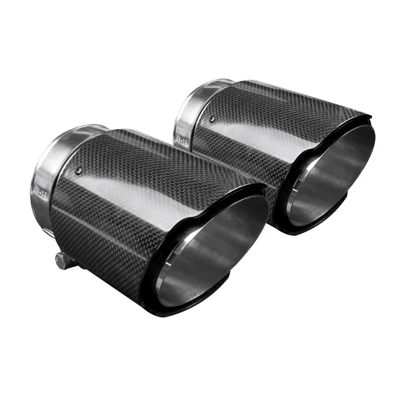 Car Carbon Fiber Tail Throat Silencer Exhaust Pipe Modification Accessories for Honda Civic 10th Hatchback 2020 2021