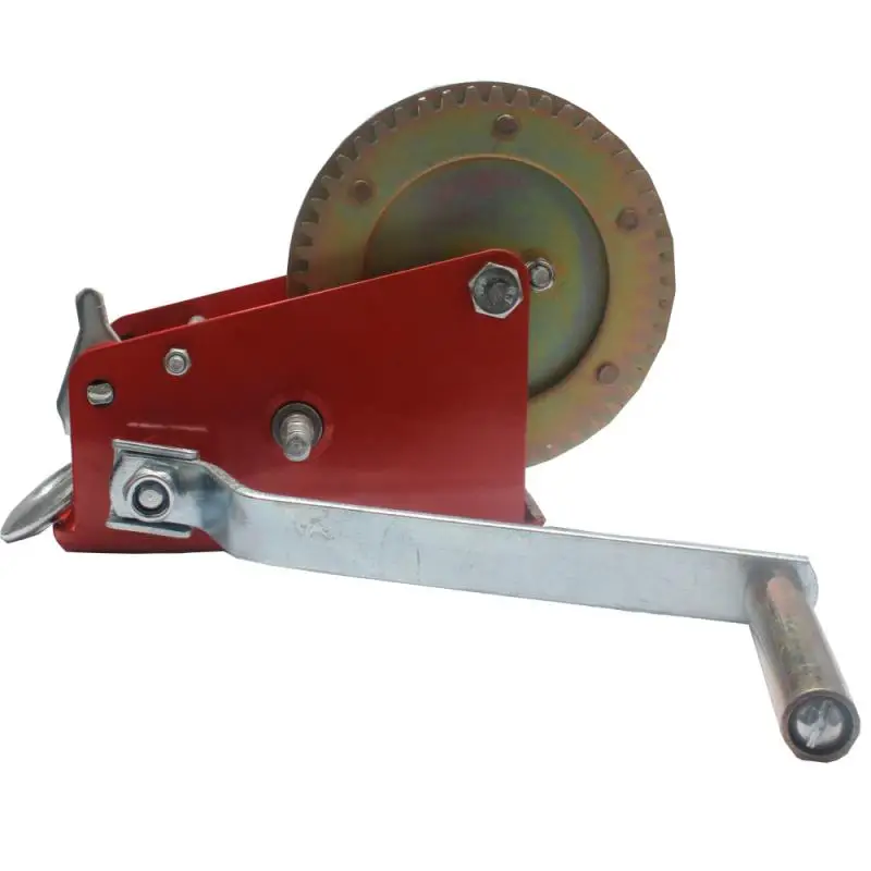 New 3,000-Pound Hand Winch Spray-Moulded Red Coloured Galvanized Nylon Rope Winch