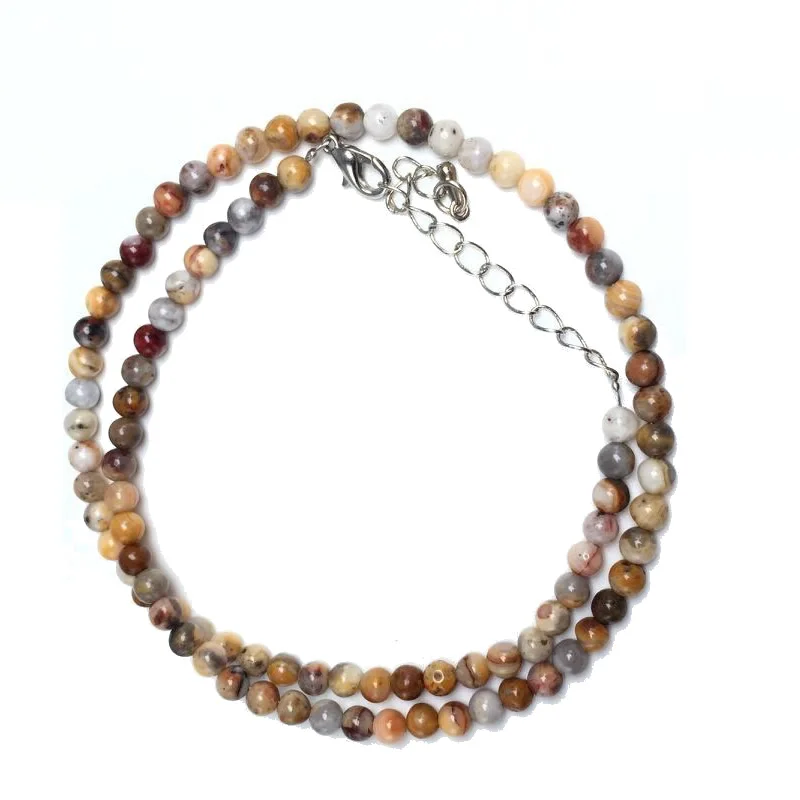 Natürliche 4mm Tigerauge Sodalith Amazonit Labradorit Perlenkette in Verschiedenen Farben Geschenke für Mädchen Modisches Armband Choker – Detail 22