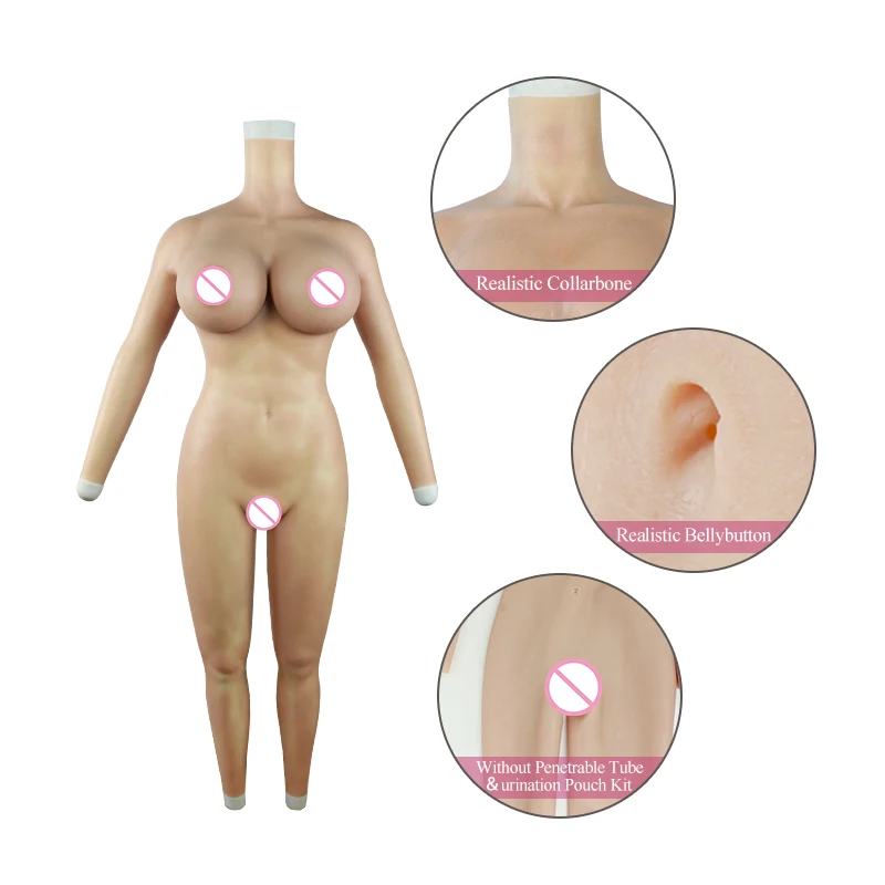 Roanyer Crossdresser Realistic Whole Silicone Bodysuit C H Cup Fake Boobs With Arms Breast Forms Shemale Transgender Drag Queen