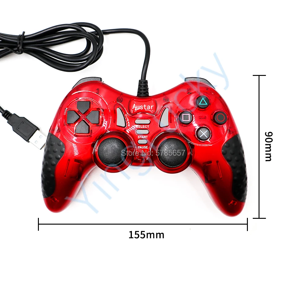 USB Wired Controller for Arcade 2 Players, Joystick Gamepad, Fighting Stick for PS2, PC, Android, Plug and Play, Street Game