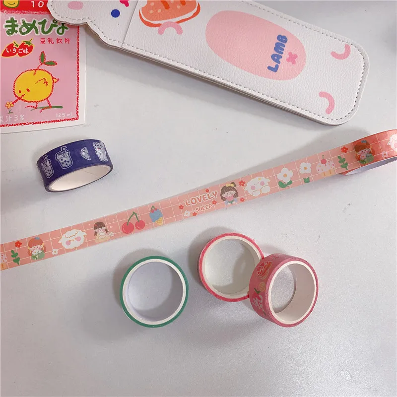 Cute Bear Bunny Decorative Washi Tapes Cartoon Masking Tape DIY Scrapbooking Journal Album Paper Craft Supplies Stationery