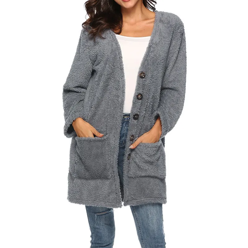 New Ladies Fashion Thick Pullover fleece warm mid-length cardigan jacket Sweater Autumn Winter Large Size 5XL Ladies Warm Clothi