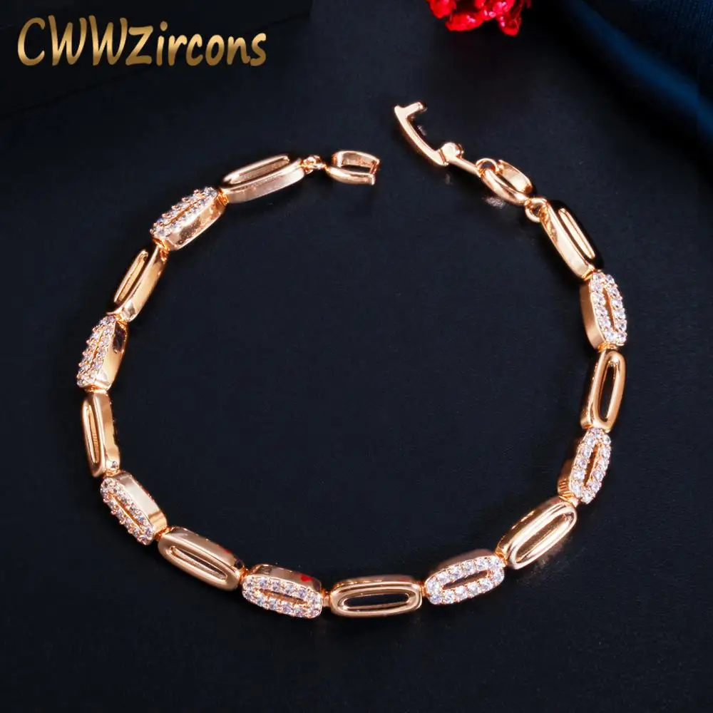 CWWZircons Sparkling Mirco Pave CZ Stone Trendy Women 585 Gold Color Bracelet Bangle Jewelry Accessories Bijoux Femme 2022 CB236