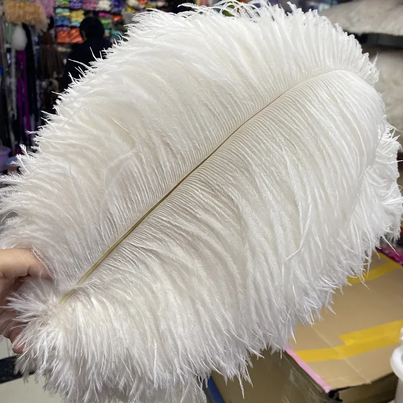 

The New 100pcs/lot High Quality White Ostrich Feather 14-16 Inch(35-40cm) Party Jewelry Celebration DIY Plumas De Faisan