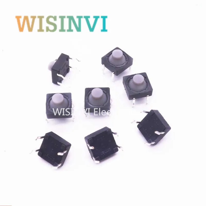 100PCS 8*8*5.5MM 4PIN G77 Conductive Silicone Soundless Tactile Tact Push Button Micro Switch Self-reset 5.0