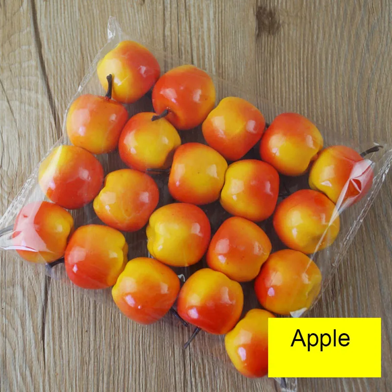 20 Buah/Lot Dekorasi Buatan Tangan DIY Alat Peraga Foto Pesta Liburan Perabotan Rumah Model Buah Mini Simulasi Stroberi Apple