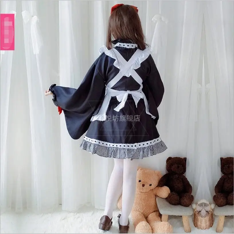 Cosplay Japanese Anime Maid Dress Cos Loli Kawaii Kimono Style Retro Gothic Tea Party Lolita Dress image 6