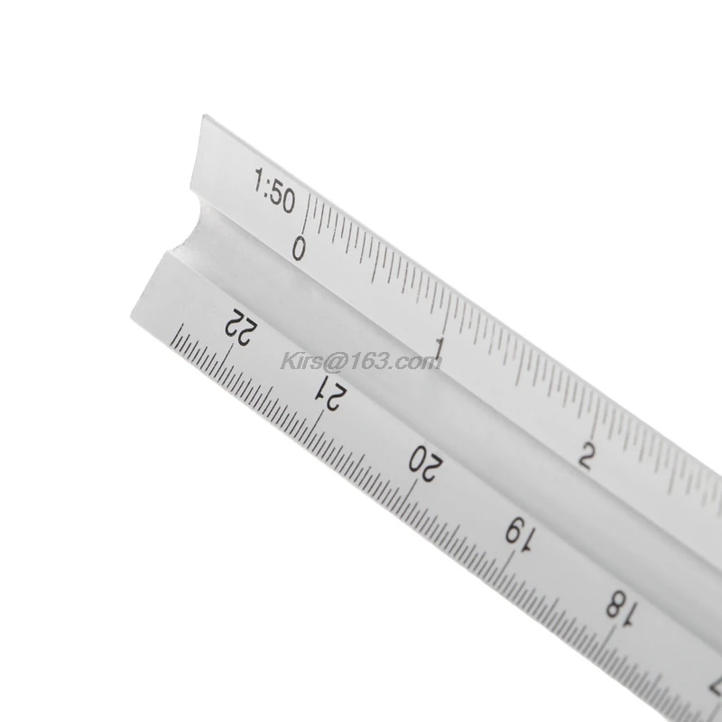 30cm Aluminium Metal Triangle Scale Architect Engineer Technical Ruler 12\